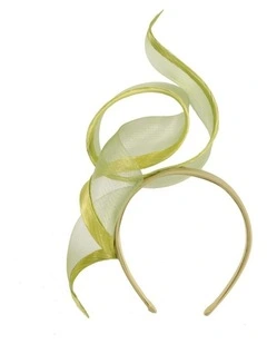 Sculptured lime green racing fascinator by Fillies Collection S246LIM