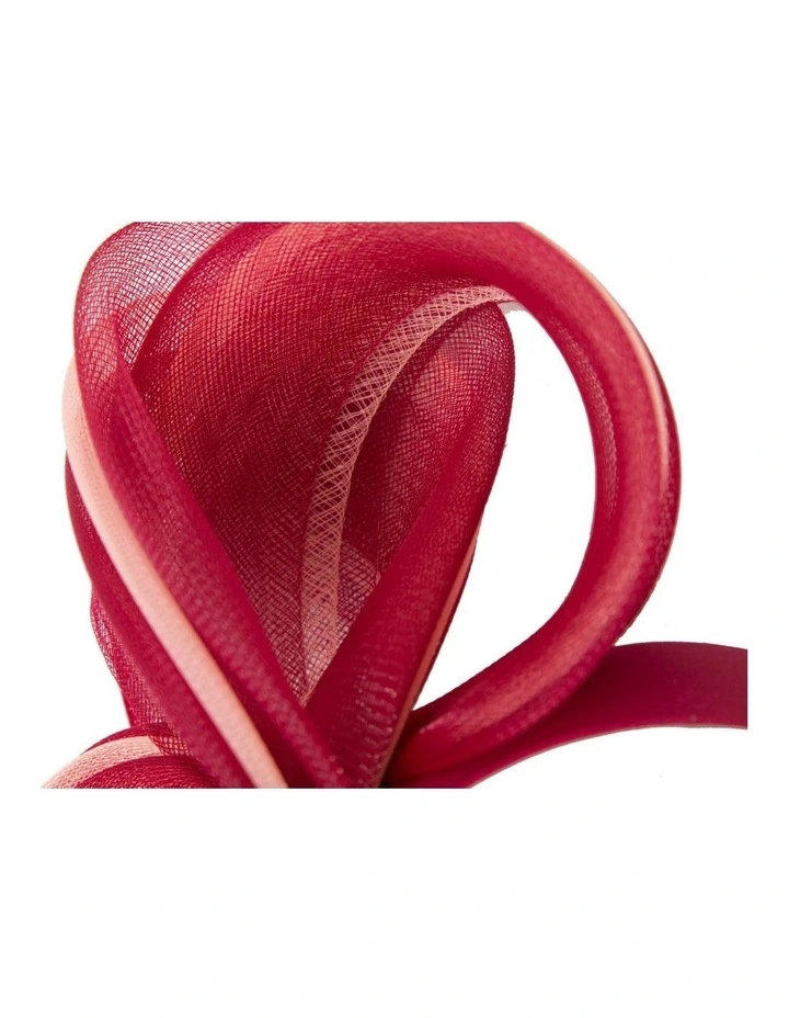 Fillies Collection pink and wine crinoline bow fascinator on headband S327PIW image 3