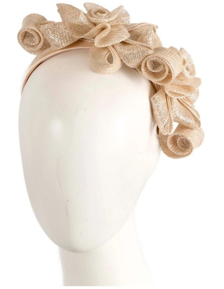 Max Alexander champagne gold curly sinamay fascinator MA914CHM image 2
