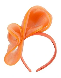 Fillies Collection orange crinoline bow fascinator S327OR