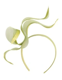 Fillies Collection Lime Crinoline Fascinator with Silk Abaca Edge S343LM