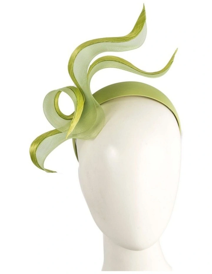Fillies Collection Lime Crinoline Fascinator with Silk Abaca Edge S343LM image 2