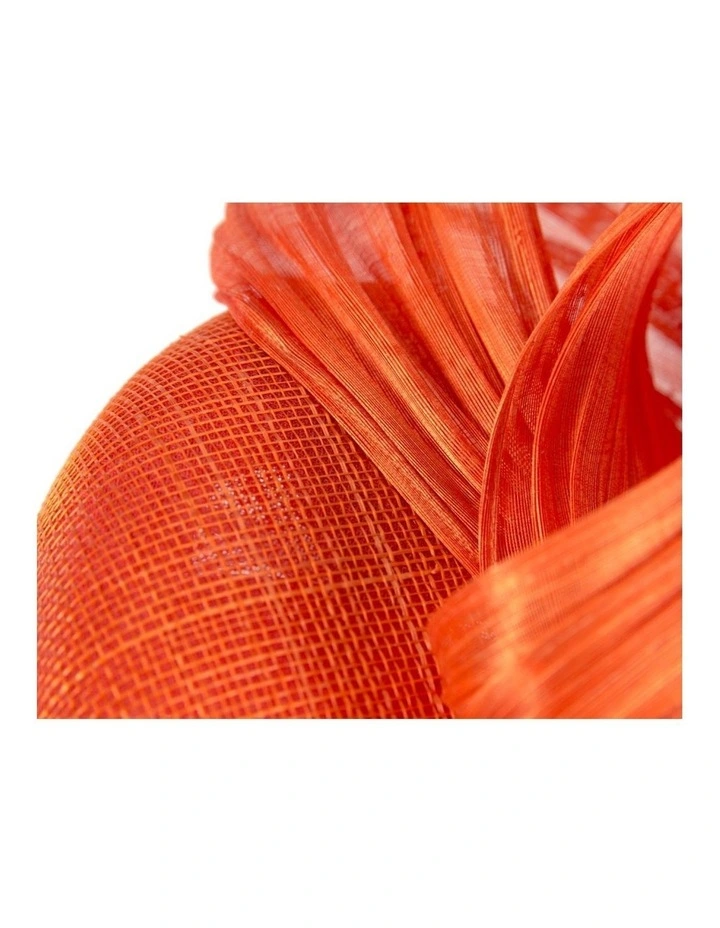 Fillies Collection orange silk abaca pillbox fascinator with bow S307OR image 5