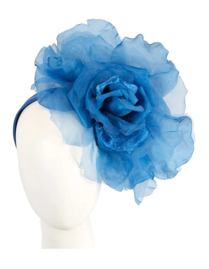 Large royal blue silk flower fascinator - Fillies Collection S260RB image 2