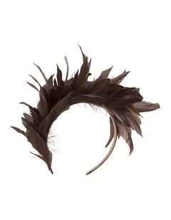 Max Alexander Brown Feather Headband Fascinator Made in Australia MA893CH