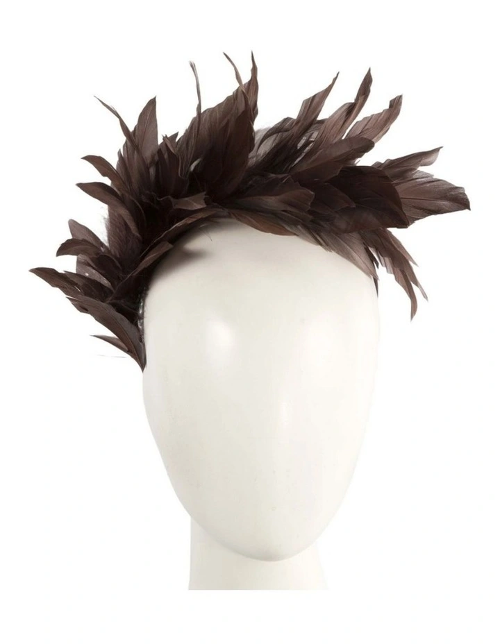 Max Alexander Brown Feather Headband Fascinator Made in Australia MA893CH image 2