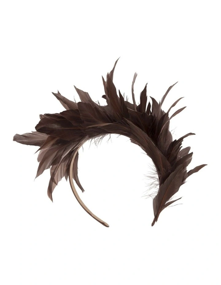 Max Alexander Brown Feather Headband Fascinator Made in Australia MA893CH image 4