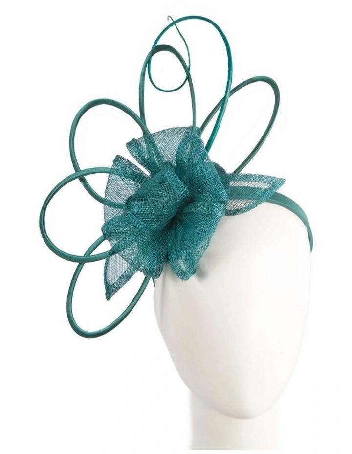 Max Alexander teal green sinamay fascinator MA970TE image 2