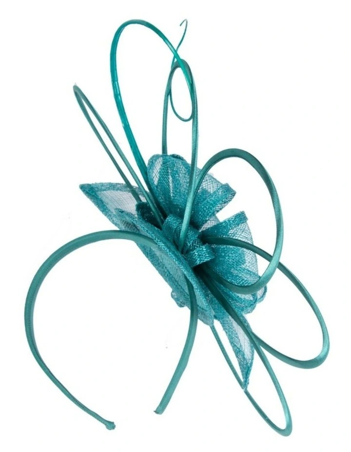 Max Alexander teal green sinamay fascinator MA970TE image 4