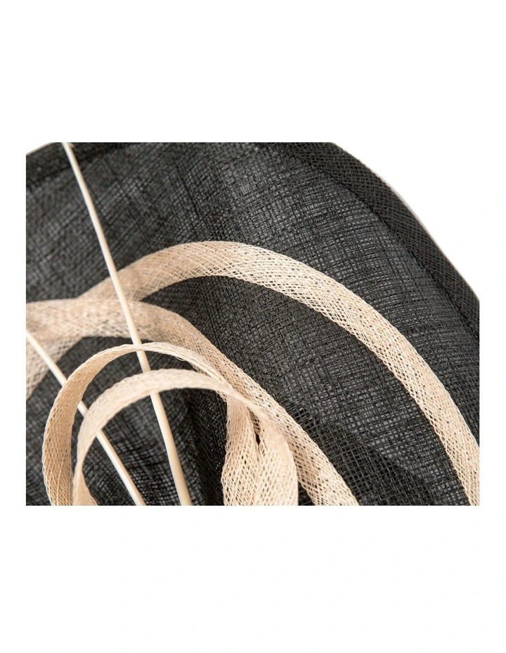 Max Alexander Large Black & Cream Sinamay Fascinator MA961BC image 3