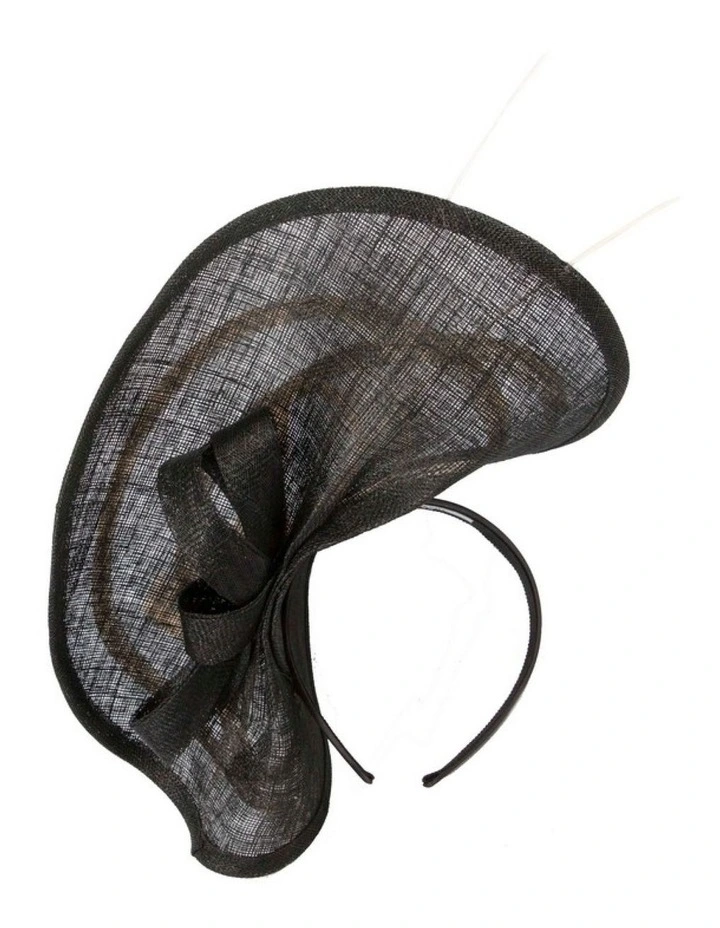 Max Alexander Large Black & Cream Sinamay Fascinator MA961BC image 4
