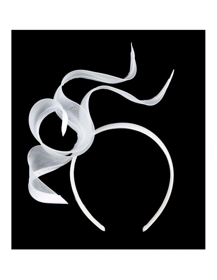 Fillies Collection Cream & White Crinoline Fascinator with Silk Abaca Edge S343WHT image 1