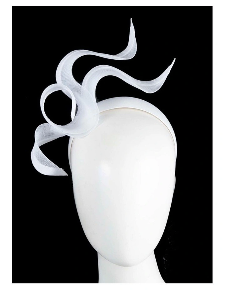 Fillies Collection Cream & White Crinoline Fascinator with Silk Abaca Edge S343WHT image 2