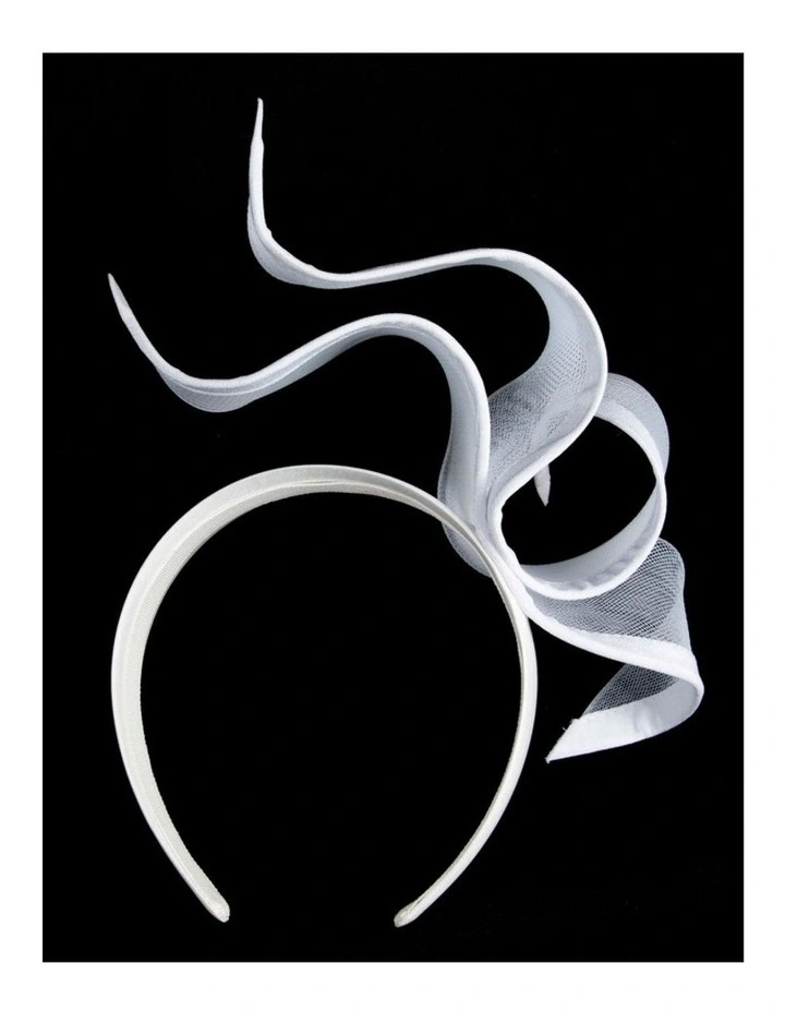 Fillies Collection Cream & White Crinoline Fascinator with Silk Abaca Edge S343WHT image 4