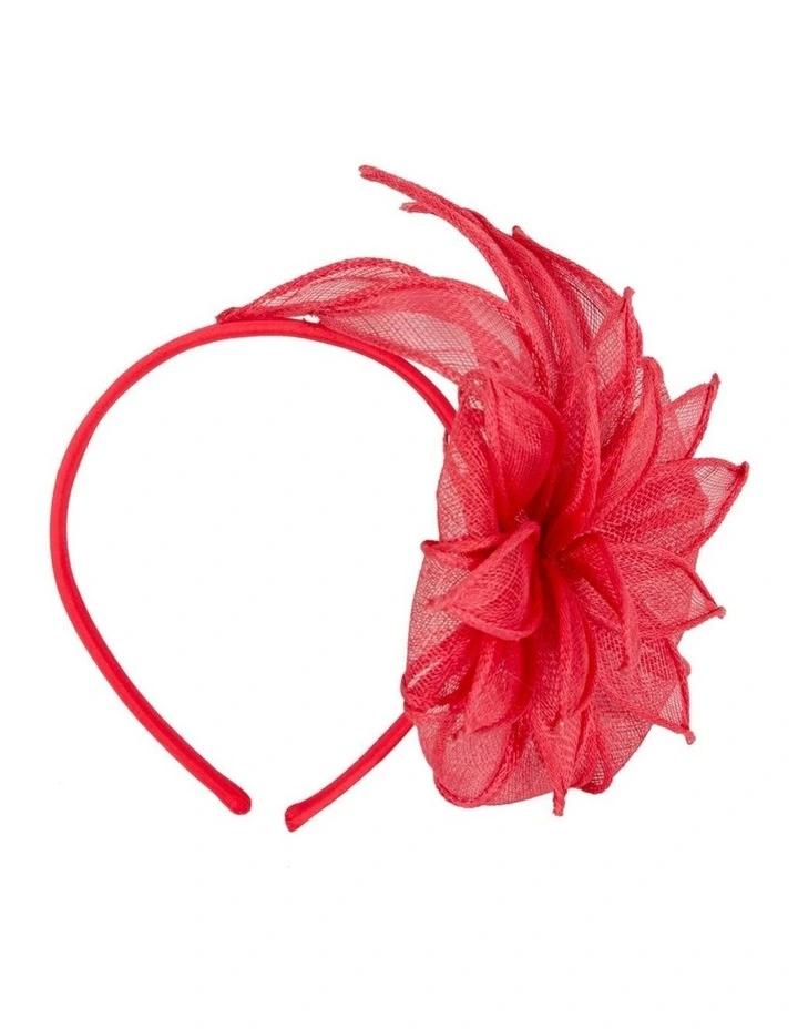 Max Alexander red sinamay flower fascinator MA948R image 1