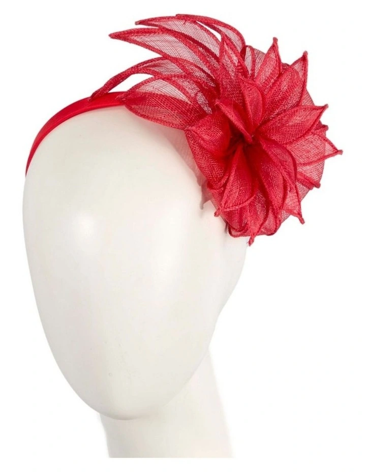 Max Alexander red sinamay flower fascinator MA948R image 2