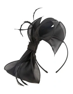 Black organza bow fascinator by Max Alexander MA984B