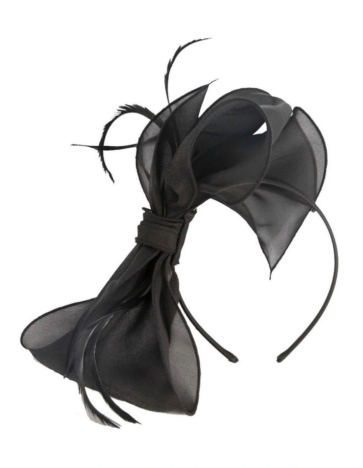 Black organza bow fascinator by Max Alexander MA984B image 1