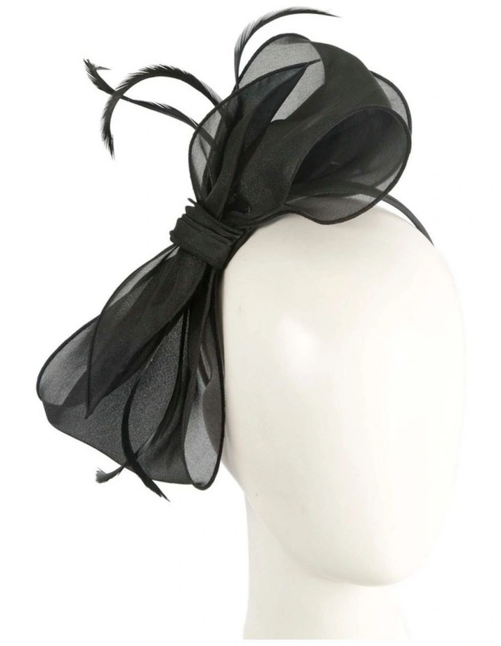 Black organza bow fascinator by Max Alexander MA984B image 2
