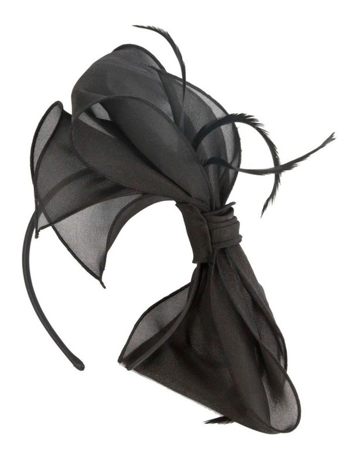 Black organza bow fascinator by Max Alexander MA984B image 4