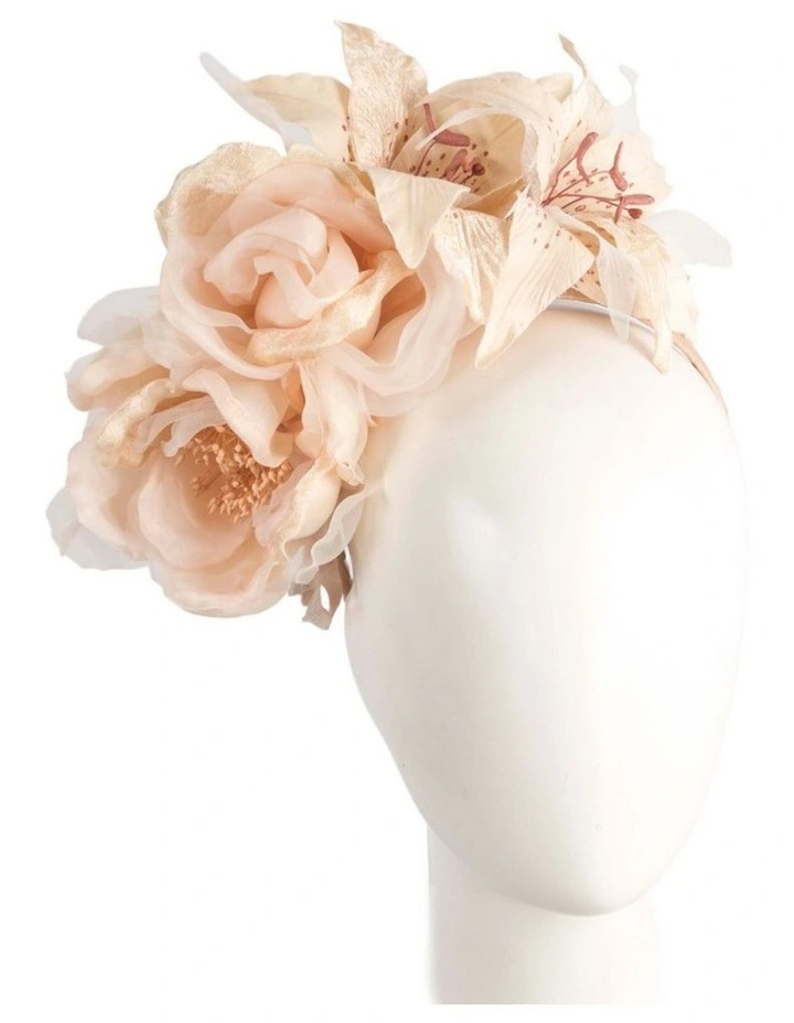 Max Alexander MA905NU Large Nude Flower Fascinator on Headband image 2