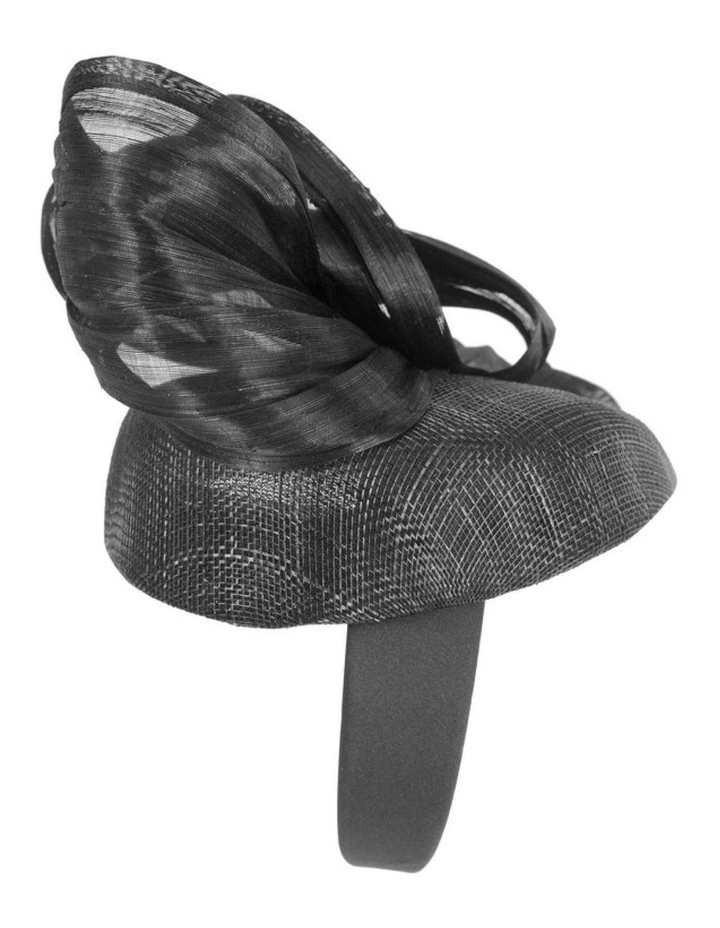 Fillies Collection black pillbox fascinator with silk abaca bow S307B image 4
