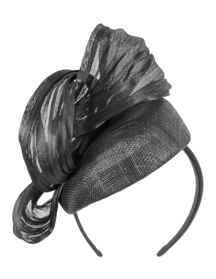 Fillies Collection black pillbox fascinator with silk abaca bow S307B image 6