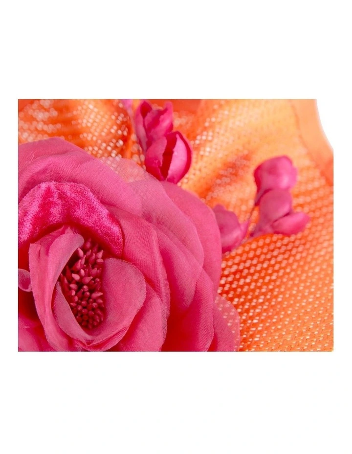 Fillies Collection orange and fuchsia racing fascinator S315ORF image 3