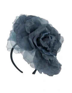 Fillies Collection large navy silk flower fascinator S260N