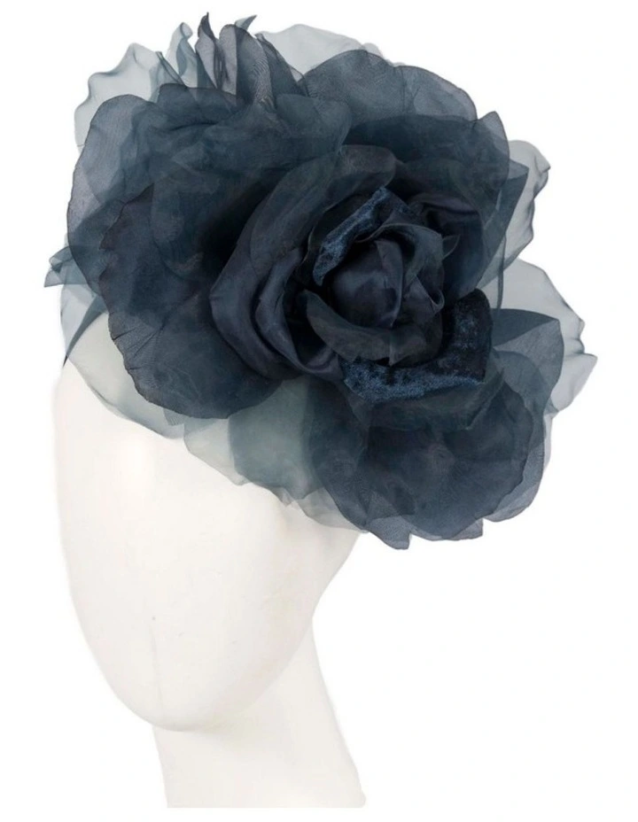 Fillies Collection large navy silk flower fascinator S260N image 2