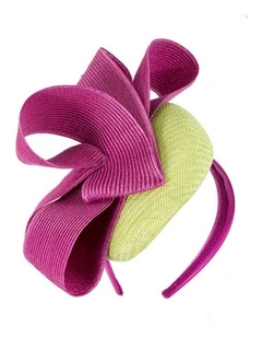 Lime & Fuchsia pillbox fascinator by Fillies Collection S286LF