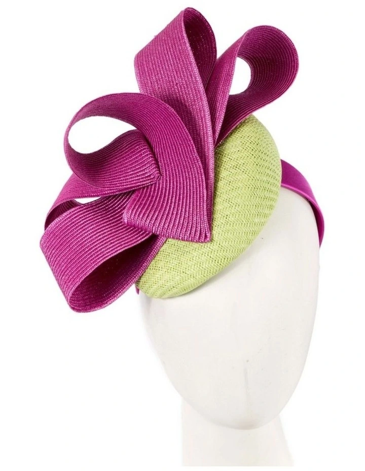 Lime & Fuchsia pillbox fascinator by Fillies Collection S286LF image 2