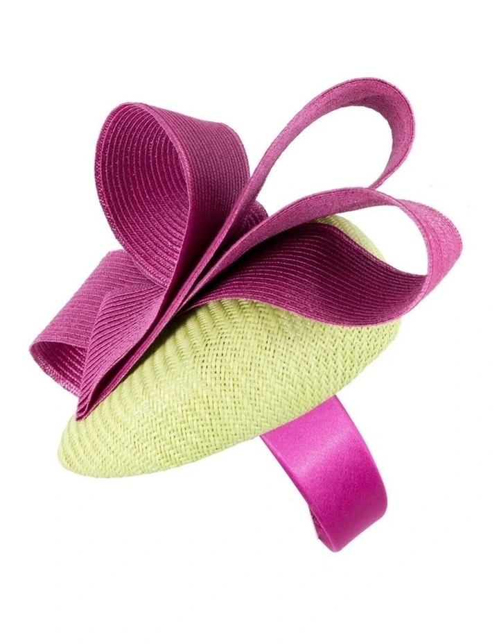 Lime & Fuchsia pillbox fascinator by Fillies Collection S286LF image 3