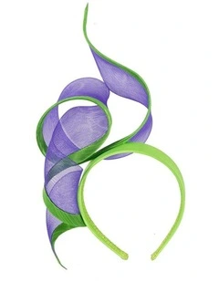 Sculptured Purple & Lime Headband Fascinator by Fillies Collection S246PL