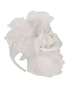 Large cream and white silk flower fascinator - Fillies Collection S260WHT