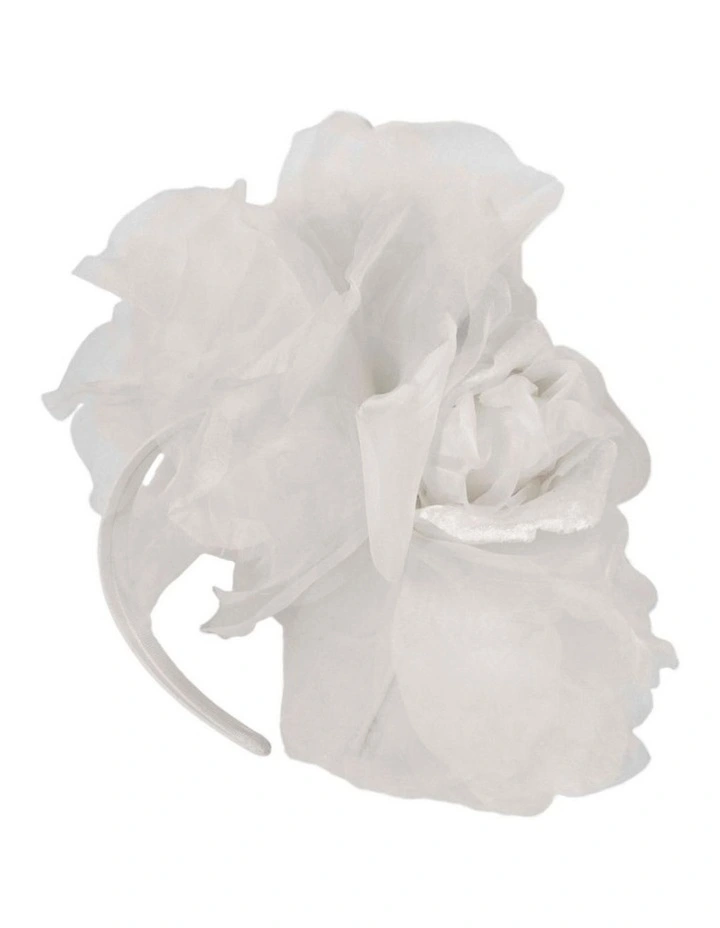 Large cream and white silk flower fascinator - Fillies Collection S260WHT image 1
