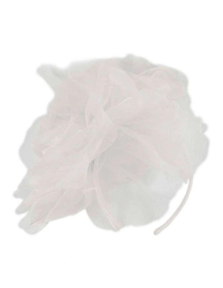 Large cream and white silk flower fascinator - Fillies Collection S260WHT image 4