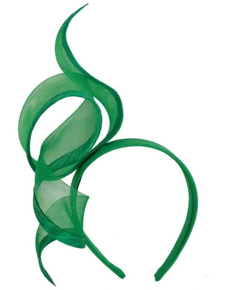 Sculptured Racing Fascinator by Fillies Collection S246G in Green image 1