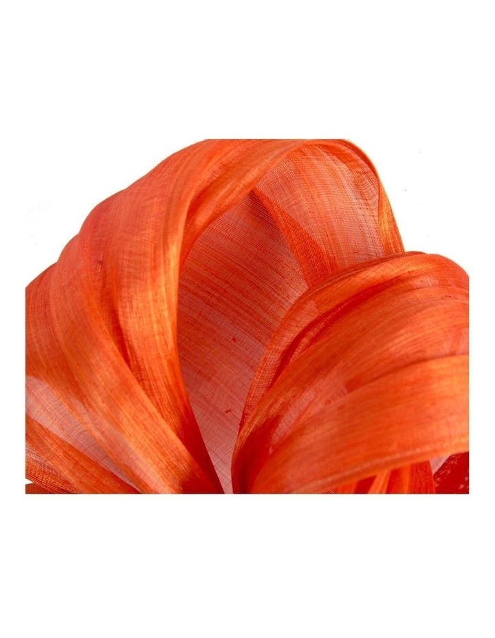 Fillies Collection Orange Silk Abaca Fascinator with Sculptural Bow S347OR image 3