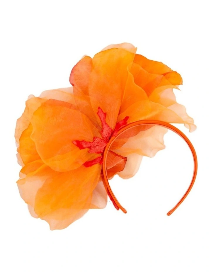 Fillies Collection large orange silk flower fascinator S260OR image 4
