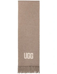 Logo Cashmere Australian Wool Woven Scarf