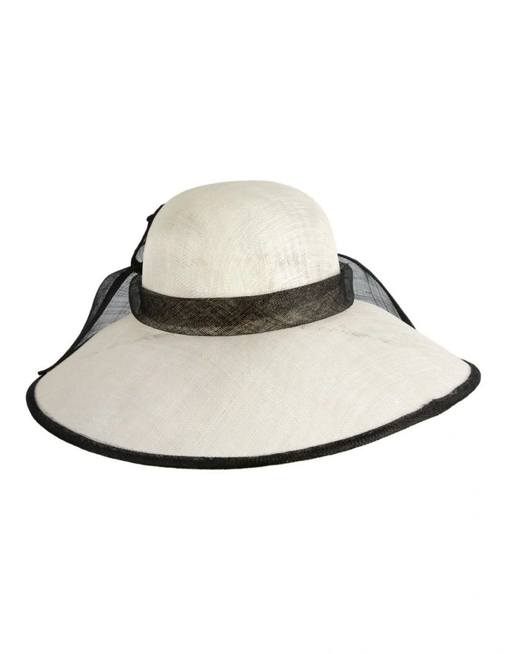Max Alexander large cream and black sinamay racing hat MA986CB image 3