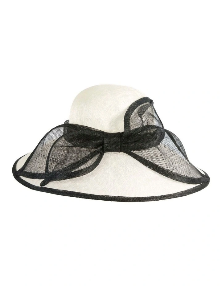 Max Alexander large cream and black sinamay racing hat MA986CB image 4