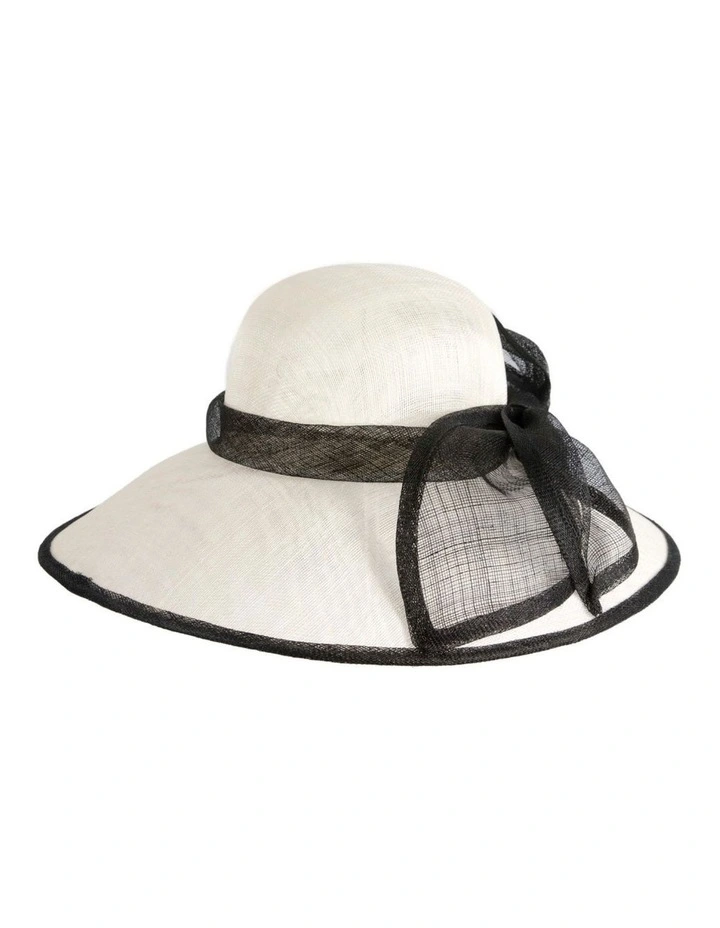Max Alexander large cream and black sinamay racing hat MA986CB image 6