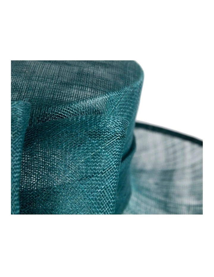 Max Alexander teal sinamay wide-brim hat with large bow MA994TE image 5