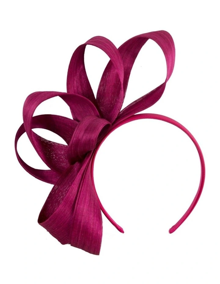 Fillies Collection Fuchsia Silk Abaca Loops Racing Fascinator S344F image 1