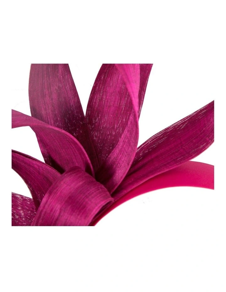 Fillies Collection Fuchsia Silk Abaca Loops Racing Fascinator S344F image 3