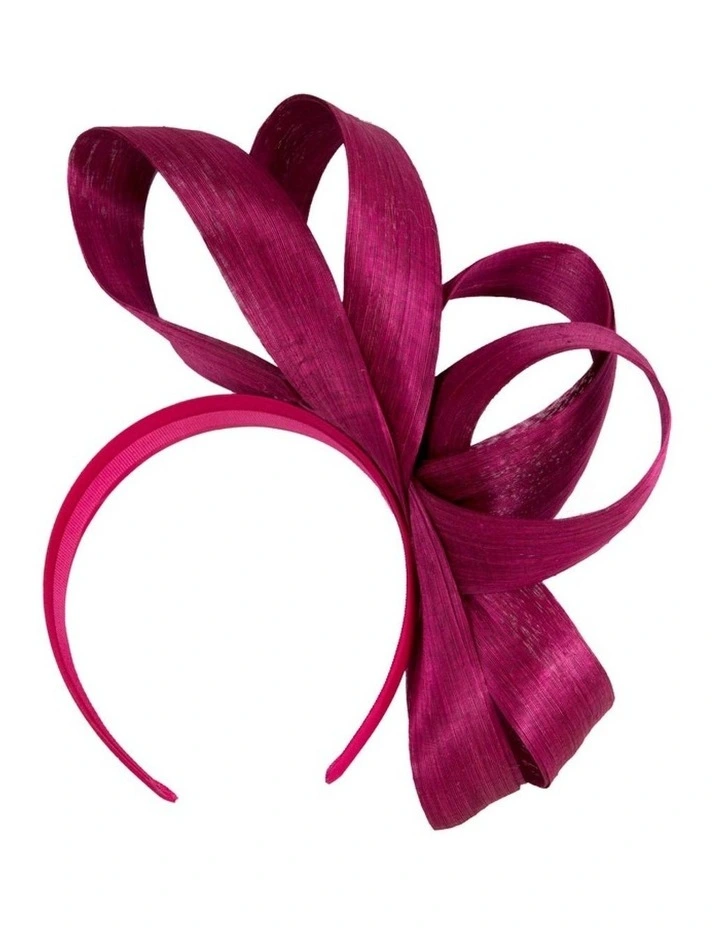Fillies Collection Fuchsia Silk Abaca Loops Racing Fascinator S344F image 4