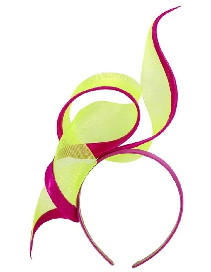 Sculptured lime and fuchsia racing fascinator by Fillies Collection S246LF image 1