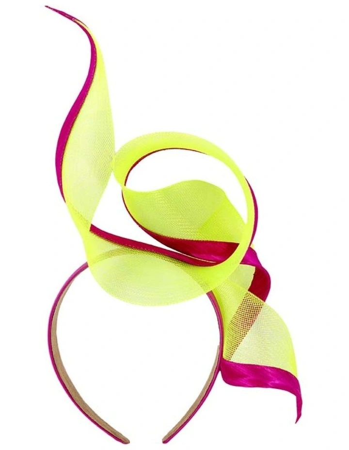 Sculptured lime and fuchsia racing fascinator by Fillies Collection S246LF image 4